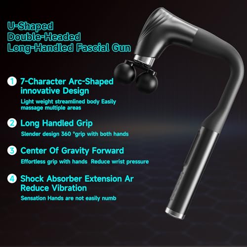 Double-Headed Elbow Massage Gun, Percussion Muscle Massager, For Sore Muscles In The Back, Shoulders And Legs, Detachable ...