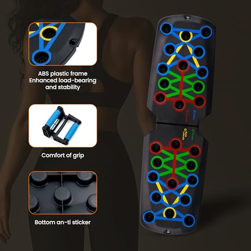 Tongdayi Push Up Board,Portable Dismountable 17 in 1 Push Up Bar at Home Gym,Professional Muscle Training Equipment is Ava...