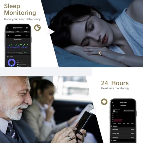 WNRTSA Smart Ring for Women & Men, Fitness Tracker with Heart Rate, Blood Oxygen, Sleep Monitoring, Long-Lasting Battery, ...