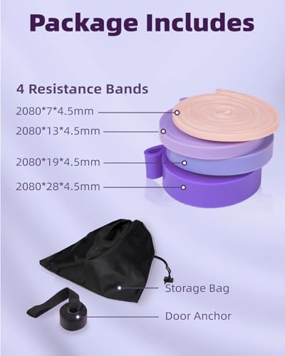 Fitense Resistance Bands Set - Pull Up Bands for Men Women, Exercise Bands Resistance with Door Anchor, Training Poster & ...