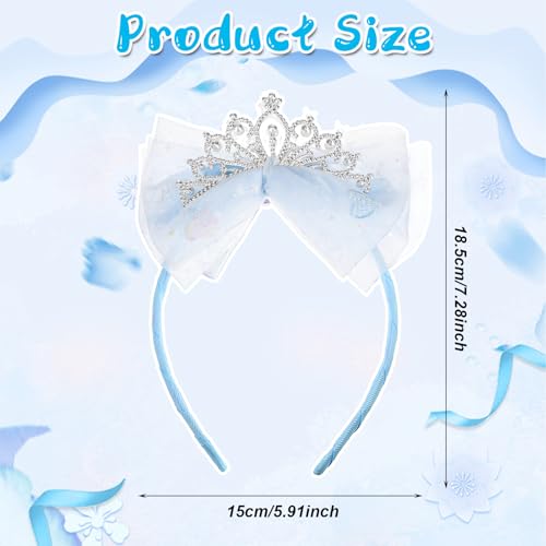 Ymapinc Toddler Princess Crowns, Tiara Crown Headband Birthday with Cute Tulle Bow Fairy Crown Women Hair Accessory