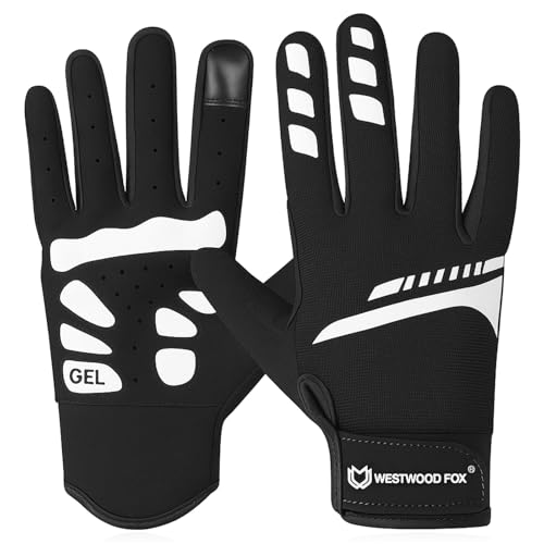 WESTWOOD FOX Cycling Gloves for Men Women, Full Finger, Anti-Slip Touchscreen Breathable Mountain Bike Gloves for MTB Ridi...