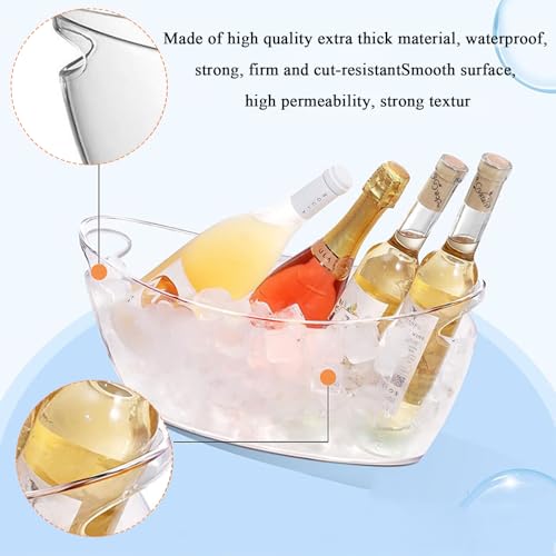 MIVIDE 2 Pack Ice Buckets for Parties, 6L Clear Ice Bucket with 2pcs Scoops, Large Champagne Buckets Tub, Ice Bucket for M...