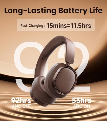 Edifier ES850NB Active Noise Cancelling Headphones, Over Ear Bluetooth Headset, 92H Playtime Wired & Wireless Hi-Res Audio...