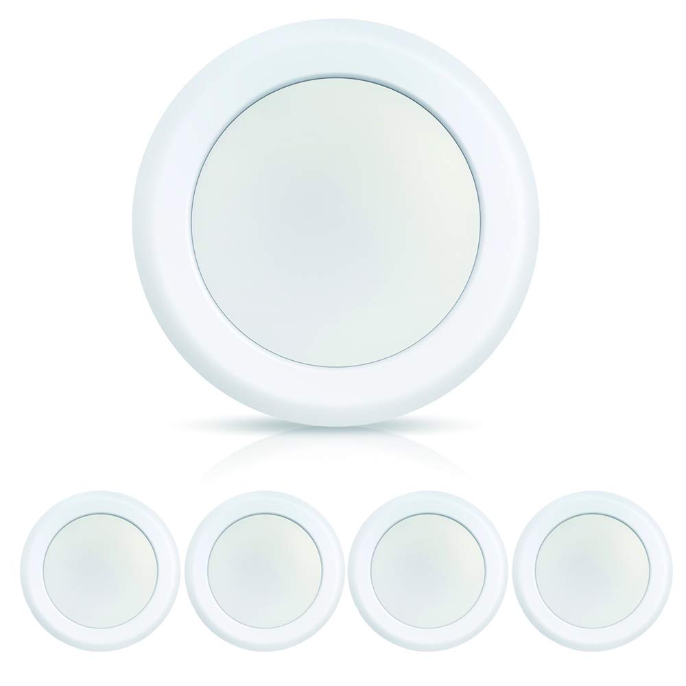 ECOELER 6 Inch LED Disk Light, Aluminum, 16.5W, 1000lm, 5000K Daylight, 4-Pack