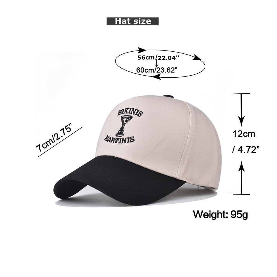 Bikinis Martinis Embroidered Logo Color-Blocked Cotton Outdoor Baseball Cap