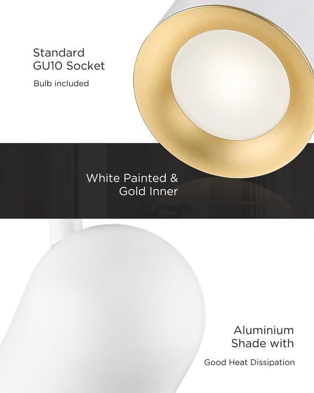 Femila 31 Complete Track Lighting Kits  Flush Mount Ceiling Spot Lights  Led Track Light Gu10 Bulbs(Included) For Kitchen  Dining Room  Bedroom  Hallway  4Fs78Tl-4 Wh