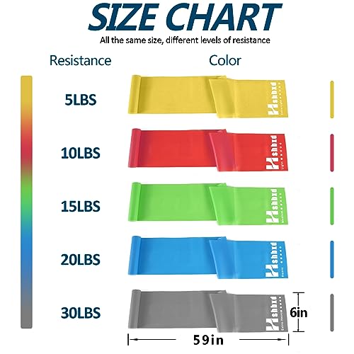 Resistance Bands for Working Out, Physical Therapy Bands, Latex Free Elastic and Exercise Bands Set for Stretching, Suitab...