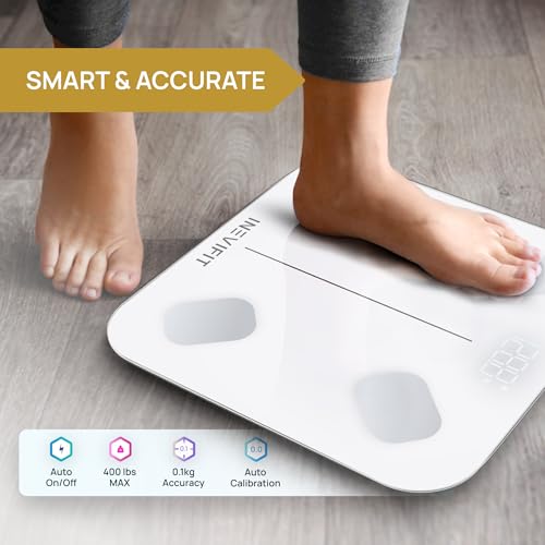 INEVIFIT Smart Body Fat Scale, Highly Accurate Bluetooth Digital Bathroom Body Composition Analyzer, Measures Weight, Body...