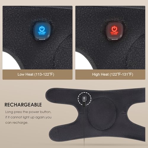 COMFYTHERA Heated Knee Brace for Knee Pain Relief, Heating Pad for Knee Brace, Heated Knee Wrap for Knee Warmer Arthritis