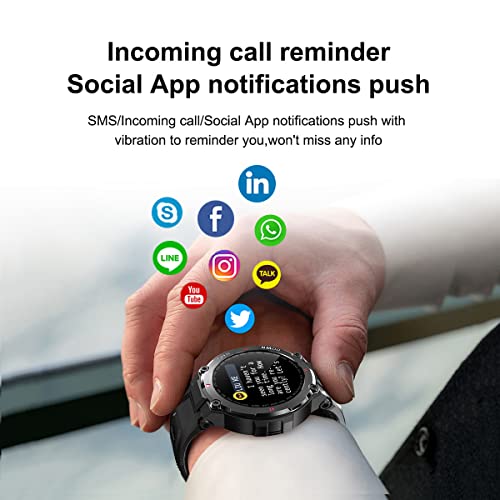 SEDSEY 1.28" IPS Tactical Smart Watch for Men Activity Fitness Tracker with 400mAH Large Battery Outdoor Bluetooth Call He...