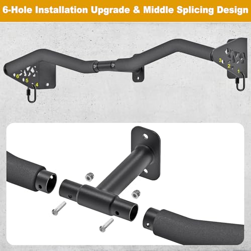 Kipika Wall Mounted Pull Up Bar - Heavy Duty 450 LB Capacity Doorway Chin Up Bar for Home Gym, Sturdy Steel Construction w...