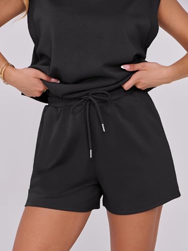 ANRABESS Two Piece Sets for Women 2026 Summer Short Lounge Set Casual Beach Vacation Outfits Spring Sweatsuits Tracksuit