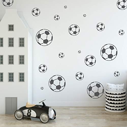 NAKLEO Painting Stencils Set for Kids, 5 Pcs Templates 3.5" to 13.4" Ball Football Sport, Plastic and Reusable Drawing Stencils, Children Room Decor, Craft DIY Wall Furniture