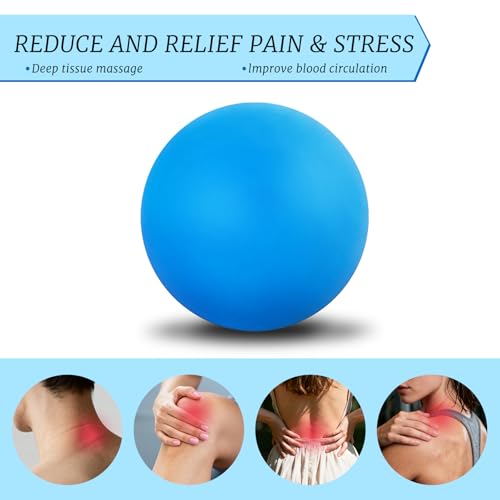 ZUFECY Yoga Ball for Release, 2.5 Inch Silicone Therapy Ball, Deep Tissue Massage for Foot, Shoulder and Back Pain, Handhe...