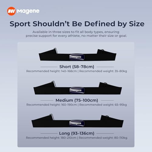 Magene H613 Heart Rate Monitor Chest Strap with Precise Tracking, Bluetooth & ANT+ Connectivity, 17h Offline Storage, IPX7...
