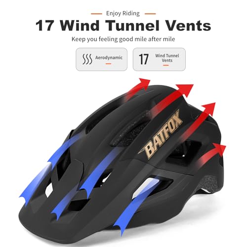 BATFOX NTA 8776 E-Bike & Mountain Bike Helmet for Adults Youth, E-MTB Cycling Helmet for Men Women (52-60CM)