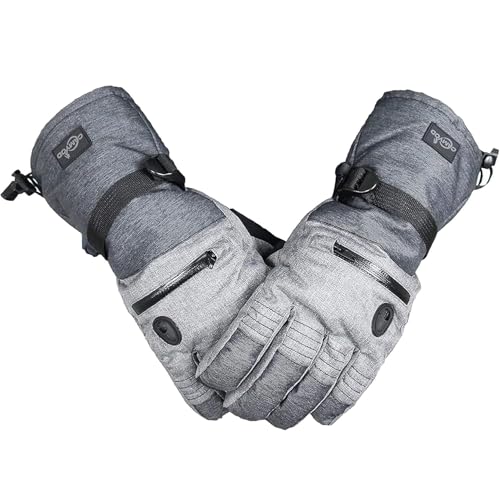 CAMYOD Waterproof Ski Snowboard Gloves with 3M Thinsulate,Zipper Pocket, Air Vent, Cold Weather Gloves for Men