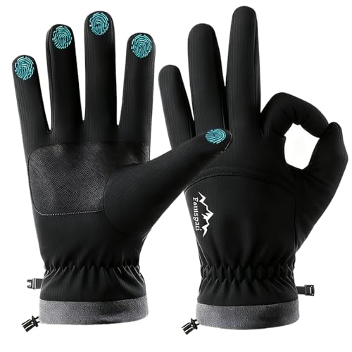 Fantspati Winter Waterproof Ski Gloves Men Women, Warm Windproof Snow Gloves with Touch Screen Fingers Fleece Lined,Glove ...
