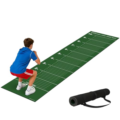 Standing Long Jump Mat, Broad Jump Measurement Mat for Training and Testing, Non Slip Jumping Measurement Tool for Gym, Sc...