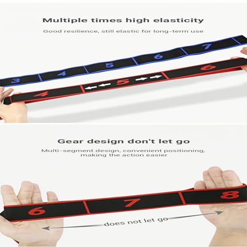 MBKHFLL Stretch Strap for Kids Elastic Gymnastics Stretching Ballet Dance Band with 8 Loops Adjustable Exercise Training R...