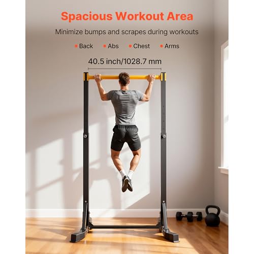 VEVOR Pull Up Bar, 330LBS Capacity Portable Pullup Bar Station, Pullup Bars Free Standing with H-Frame Structure & Heavy-D...
