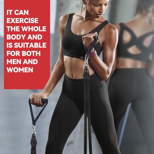 2026 Upgrade Foot Pedal Resistance Band, Adjustable 4-Tube Elastic Pull Rope Fitness Sit-up Exercise Equipment at Home Gym...