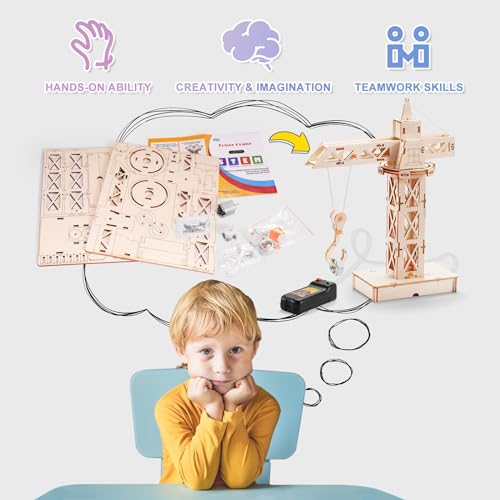 STEM Kits for Kids Ages 8-10 10-12, Wood Building Crafts Kit for Boys 8-12, Model Car Kit, 3D Wooden Puzzles Woodworking S...