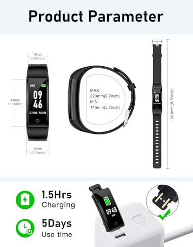 GRV No Bluetooth Pedometer Watch Fitness Tracker No Phone Needed, Step Counter Calories/Sleep Tracker for Walking Running ...
