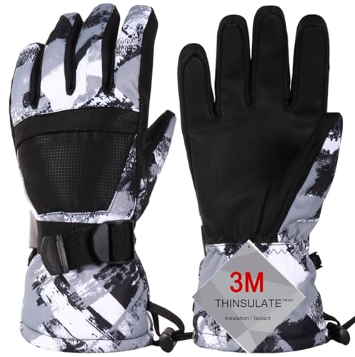 Pnosnesy Ski Gloves, Warmest Waterproof and Breathable Snow Gloves for Cold Weather, Fits Both Men & Women,for Parent Chil...