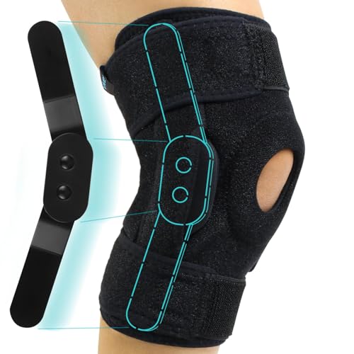 Vive Hinged Knee Brace - Relieves ACL, MCL, Meniscus Tear - Lightweight, Comfortable, Breathable Open Patella Wrap with Si...