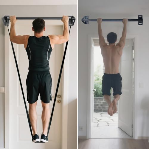 Purife Wall Mounted Pull Up Bar Doorway, Heavy Duty Strength Training Pull-Up & Chin Up Bars for Doorframe, Support Beam o...