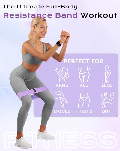 Fitense Fabric Resistance Bands for Working Out - Booty Bands for Women Men with Workout Bands Guide, Exercise Bands Resis...