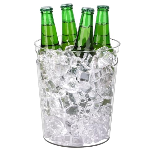 Tiawudi 6 Pack Ice Bucket, Plastic Wine Chiller for Champagne, Beverage, Soda and Beer, Wine Bottle Cooler, Ice Tub, Mult...