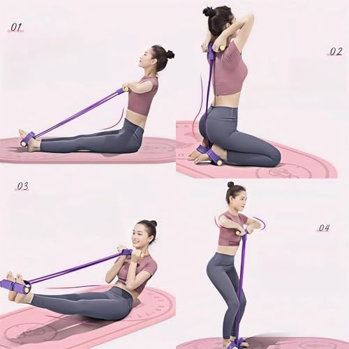 Pedal Resistance Bands with Handles,Upgrade 6-Tubes Manual Tension Training Pedal, Natural Rubber Foot Pedal Resistance Ba...