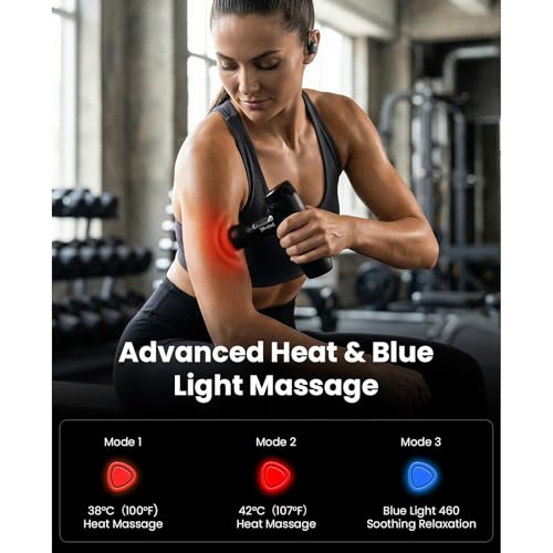 BOB AND BRAD M7 Plus Mini Massage Gun with Heat, FSA Eligible & HSA Approved Deep Tissue Percussion Massager for Back & Ne...