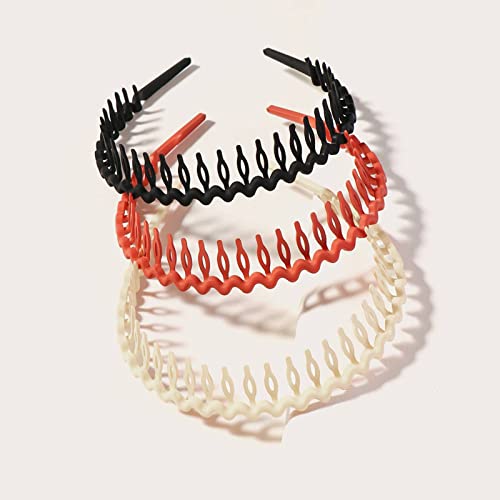 WOVOWOVO Plastic Hair Bands with Teeth, 10 Packs Thin Headbands for Women Girls Teens, Non Slip Hair Comb Head Bands Hair ...