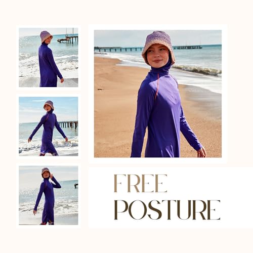 Islamic Full-Length Patterned Modest Swimsuit for Women | 4 PCS Muslim Burkini Set | Full Coverage Long Sleeve Rash Guard