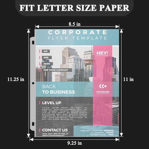 Clear Sheet Protectors for 3 Ring Binder, Plastic Sleeves for Paper 8.5x11, Heavy Duty Page Protectors for 3 Ring Binder, ...