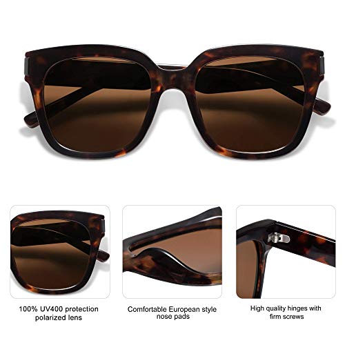 SOJOS Polarized Sunglasses for Women Men Trendy Square Large Sun Glasses SJ2149