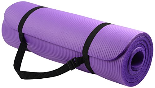 BalanceFrom 1-Inch Thick High-Density Exercise Yoga Mat, Non-Slip Workout Mat with Carry Strap for Men & Women, Ideal for ...