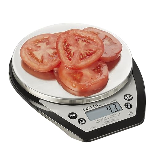 Taylor 1020NFS Compact Digital Scale, Multi-Functional Food Scale for Precise Weight Measuring and Portion Control, Tare F...