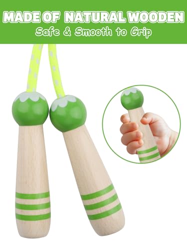 Jump Rope for Kids, Lorvain Adjustable Skipping Rope, Kids Jump Ropes with Wooden Handle for Girls Boys, Weighted Jumping ...