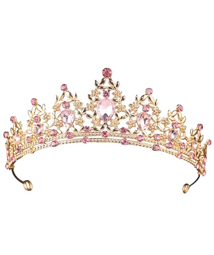 Crystal Tiara for Women and Girls – Rhinestone Princess Crown Headband Bridal Hair Accessories for Wedding, Birthday