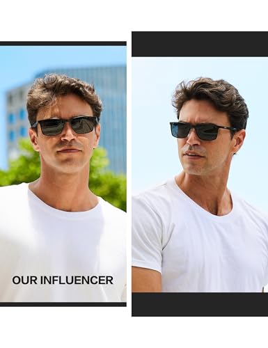BIRCEN Polarized Mens Sunglasses for Driving: UV Protection Al-Mg Metal Sunglasses Lightweight Shades for Fishing Travel Golf