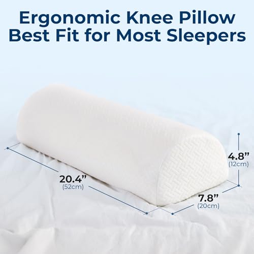 5 STARS UNITED Knee Pillow for Back Sleeping – Memory Foam Cushion for Sciatica Pain Relief – Under Leg Support for Sleepi...