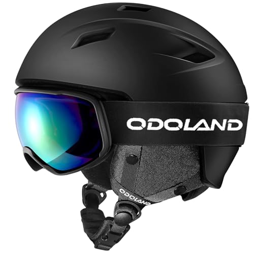 Odoland Ski Helmet and Goggles Set, Snowboard Helmet Glasses for Men, Women & Youth - Shockproof/Windproof Gear for Skiin...