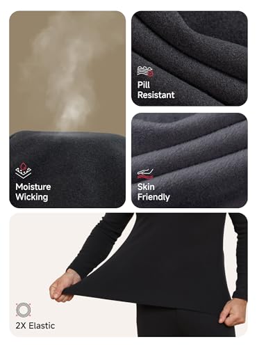 TRENDOUX Thermal Underwear For Men: Warm Thick Wool Long Johns With Polar Fleece Lined, Mens Stretchy Soft Winter Base Layer