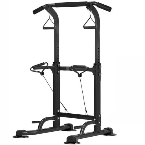 Power Tower Pull Up Dip Station Adjustable Height Multifunctional Home Strength Training Fitness Exercise Equipment, Simpl...