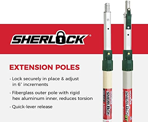 Wooster Brush SR055 Sherlock Extension Pole, 4-8 feet (New 4-8 Feet, Beige/Green) F